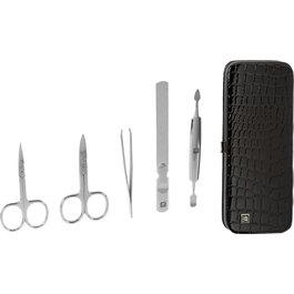 Zwilling Set de Manicura y Pedicura de 5 Piezas con Estuche de Cuero Negro