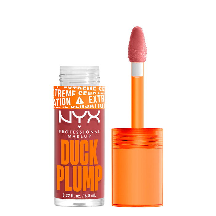 NYX Professional Make Up Lip Gloss Duck Plump Voluminizador, Efecto Glossy, Vegan, Jengibre, Tono #Mauve Out of My Way, 6.8 ml