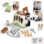 Smoby Maletín Veterinario 2 en 1 SMO3032163403036 con Peluche Panda y Accesorios, Transportable, Fabricación Francesa
