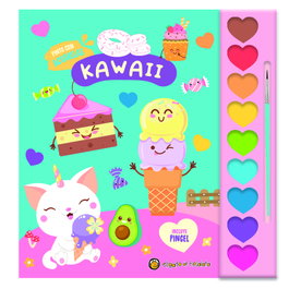 GATO DE HOJALATA Kawaii ('Pinto con acuarelas') 9 acuarelas+1 pincel