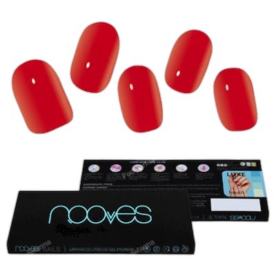 Nooves Láminas de Uñas de Gel Crimson Red Premium Luxe Solid Rojo (20 unidades)