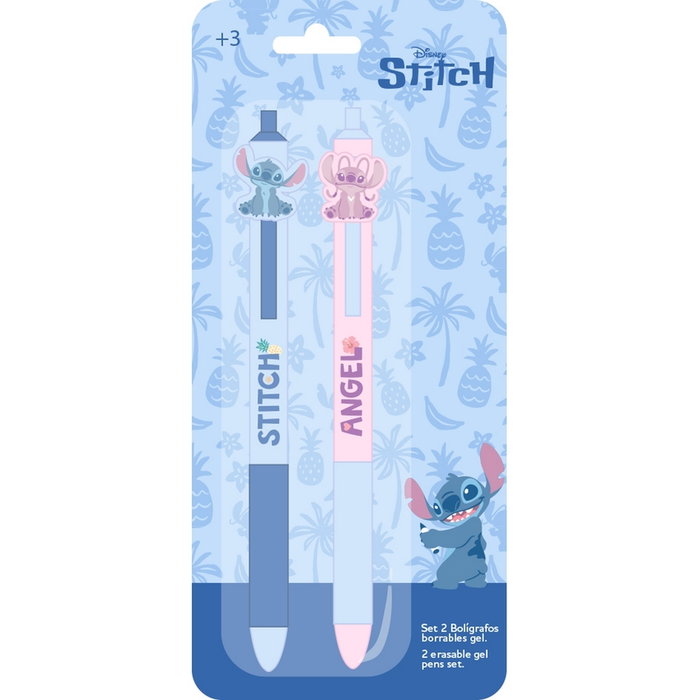 Safta Bolígrafos Borrables Stitch Stationery de 2 unidades