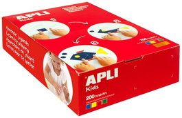 APLI Gomets Cuadrados de 3 Tamaños y 4 Colores Surtidos (200 Hojas)