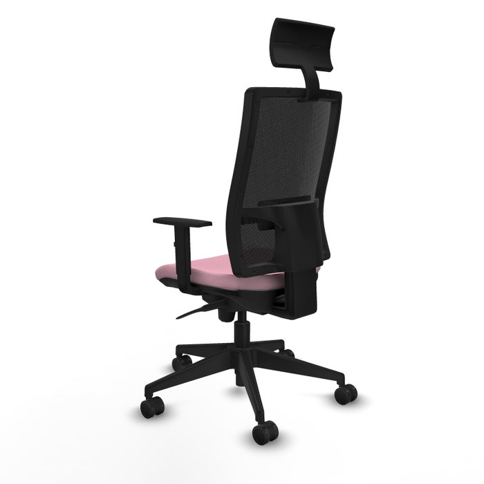 PIQUERAS Y CRESPO Silla de oficina Horna Rosa y Negro con mecanismo Sincro