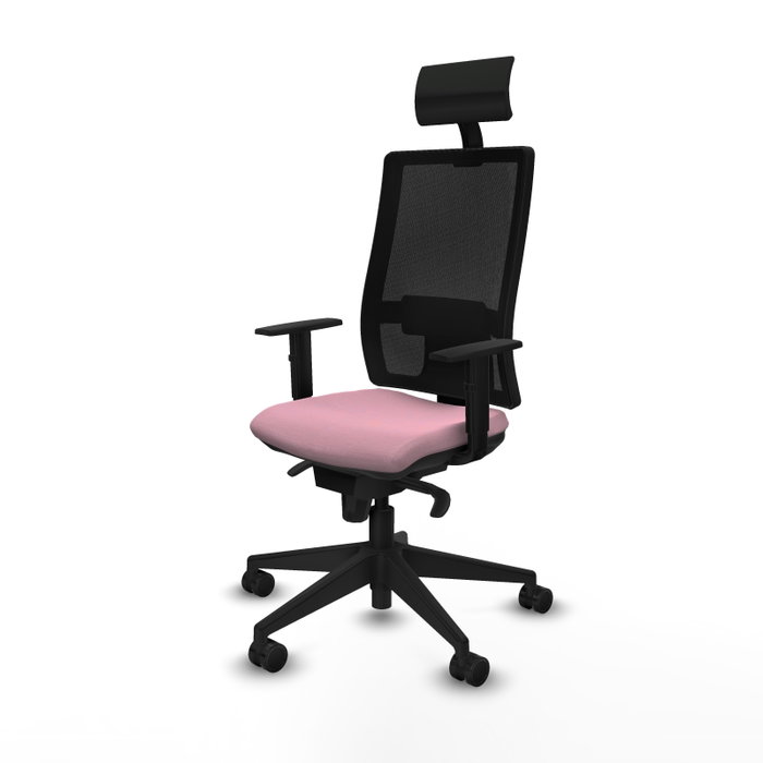 PIQUERAS Y CRESPO Silla de oficina Horna Rosa y Negro con mecanismo Sincro