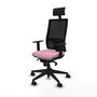 PIQUERAS Y CRESPO Silla de oficina Horna Rosa y Negro con mecanismo Sincro