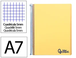 Liderpapel Cuaderno Espiral A7 Micro Wonder Amarillo 100 Hojas Cuadro 5mm