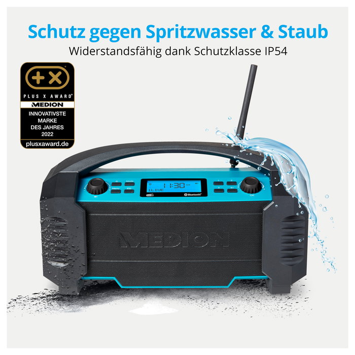 Medion MD 43320 DAB+ Radio de construcción azul/negro