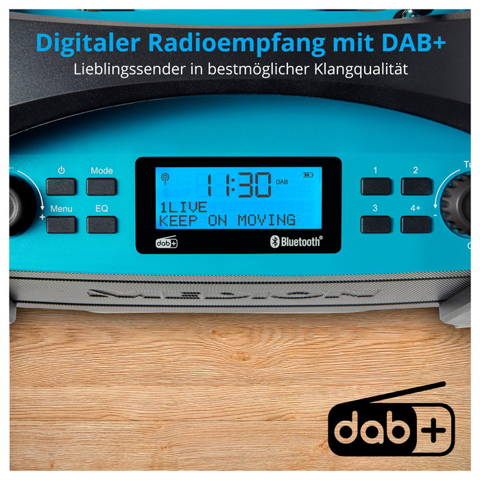 Medion MD 43320 DAB+ Radio de construcción azul/negro