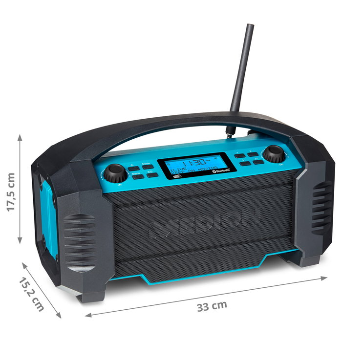 Medion MD 43320 DAB+ Radio de construcción azul/negro