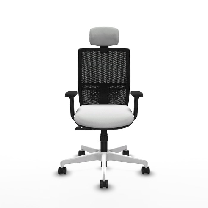 PIQUERAS Y CRESPO Silla de oficina Yunquera con mecanismo Sincro, Blanco y Negro