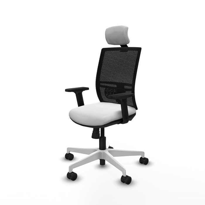 PIQUERAS Y CRESPO Silla de oficina Yunquera con mecanismo Sincro, Blanco y Negro