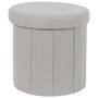 Home Deco Factory Puf Plegable con Almacenaje Essentiel Gris, Diámetro 38 cm, Altura 38 cm, Soporta 110 kg