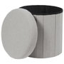 Home Deco Factory Puf Plegable con Almacenaje Essentiel Gris, Diámetro 38 cm, Altura 38 cm, Soporta 110 kg