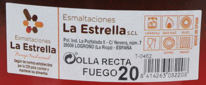La Estrella Olla Recta con Tapa 20 cm - 3.5L (6 Unidades)