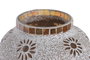 DKD Home Decor Lámpara de Sobremesa de Cristal Flor Craquelado Blanco y Cobre
