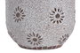 DKD Home Decor Lámpara de Sobremesa de Cristal Flor Craquelado Blanco y Cobre