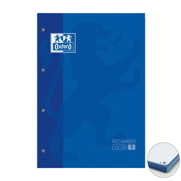 Recambio Oxford School Color 1 Encolado A4+ 80H 90Gr 4 Taladros Cuadric.5X5 Azul (1 Color De Recuadro) (Set de 5)