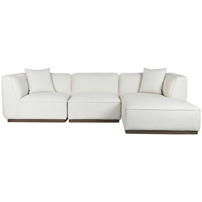 DKD Home Decor Sofá de Madera de Hevea y Poliéster Crema 279x171x72