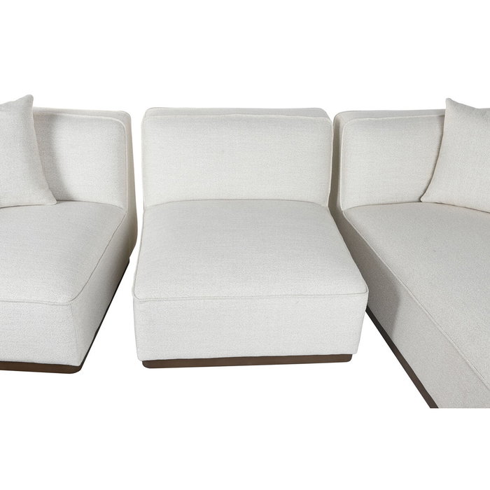 DKD Home Decor Sofá de Madera de Hevea y Poliéster Crema 279x171x72