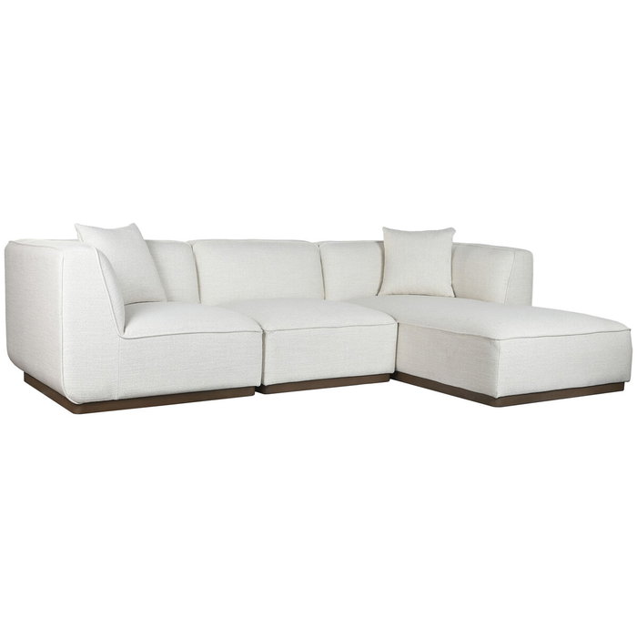 DKD Home Decor Sofá de Madera de Hevea y Poliéster Crema 279x171x72