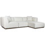 DKD Home Decor Sofá de Madera de Hevea y Poliéster Crema 279x171x72