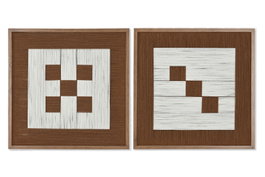 DKD Home Decor Cuadro Algodón Abeto 50x50 cm Moderno 3D (Pack de 2)