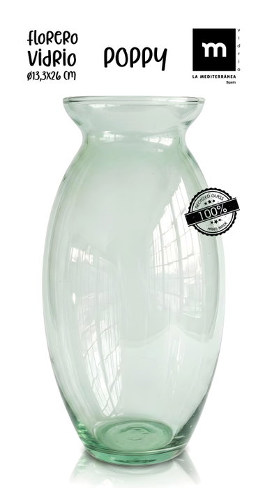 La Mediterranea Florero de Vidrio Poppy H26xø13.3cm Pack de 6