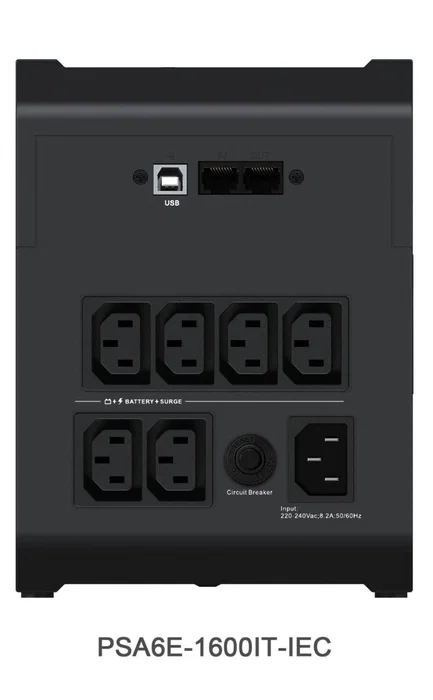 Vertiv PSA6E-1600IT-IEC UPS (SAI) Línea Interactiva 1.6 kVA / 925 W, 6 Salidas AC, Forma de Onda Seno, Negro