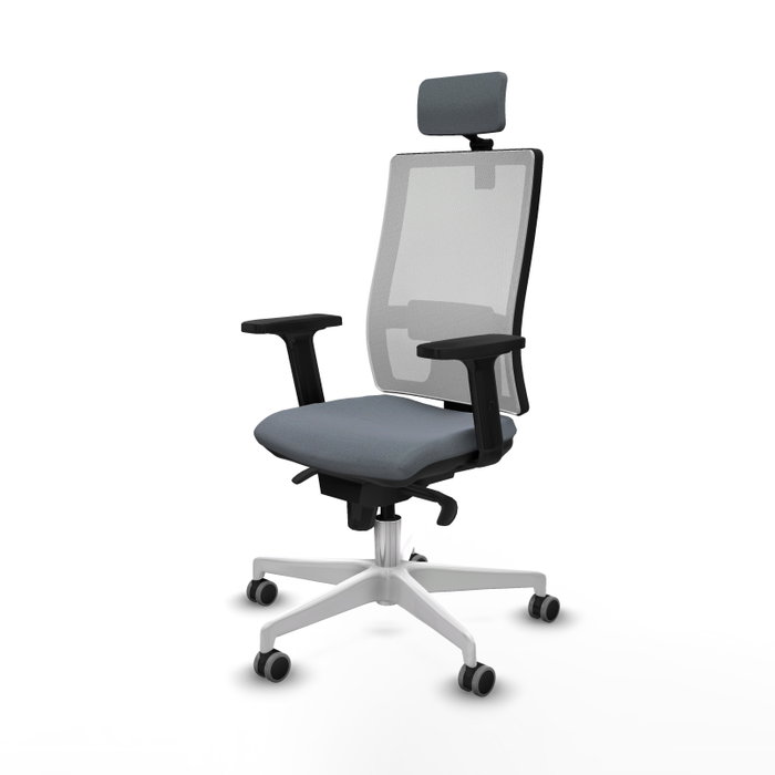 PIQUERAS Y CRESPO Silla de oficina Horna Gris y Blanco con Mecanismo Sincro PIQUERAS Y CRESPO Silla de oficina Horna Gris y Blanco con Mecanismo Sincro