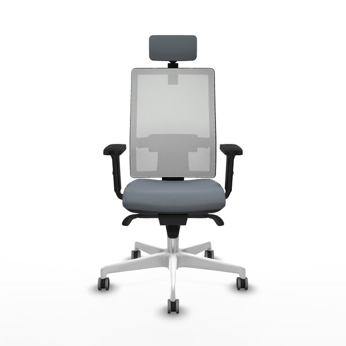 PIQUERAS Y CRESPO Silla de oficina Horna Gris y Blanco con Mecanismo Sincro PIQUERAS Y CRESPO Silla de oficina Horna Gris y Blanco con Mecanismo Sincro