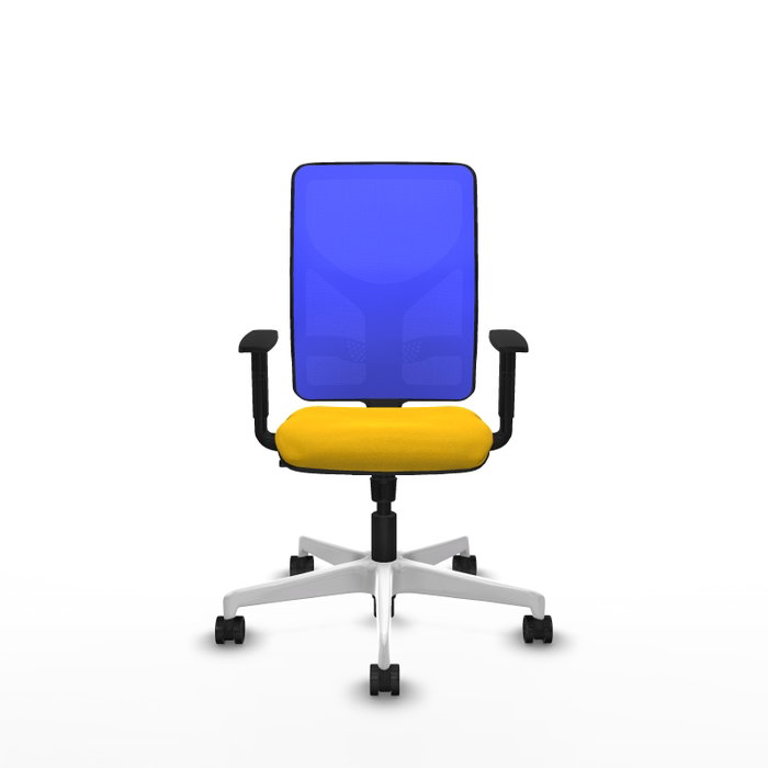 PIQUERAS Y CRESPO Silla de oficina Motilla con mecanismo Sincro, Amarillo y Azul