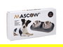Mascow Comedero Doble Metálico Diseño Azul para Mascotas 40x8.5x22 cm (12 Unidades)