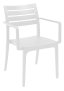 DKD Home Decor Silla Terraza y Jardín Colección Barhotel Apliable Reciclado PP Blanco - 4 Unidades (52x84x57 cm)