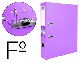 Liderpapel Archivador de Palanca Folio Documenta 75 mm Lila con Rado y Compresor Metálico