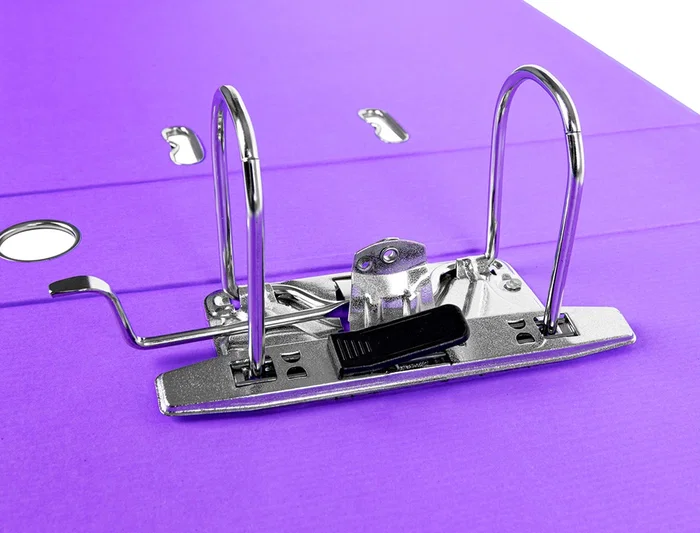 Liderpapel Archivador de Palanca Folio Documenta 75 mm Lila con Rado y Compresor Metálico