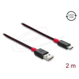 DeLOCK Cable USB 2.0 Tipo A a Tipo C 2 m Rojo/Negro