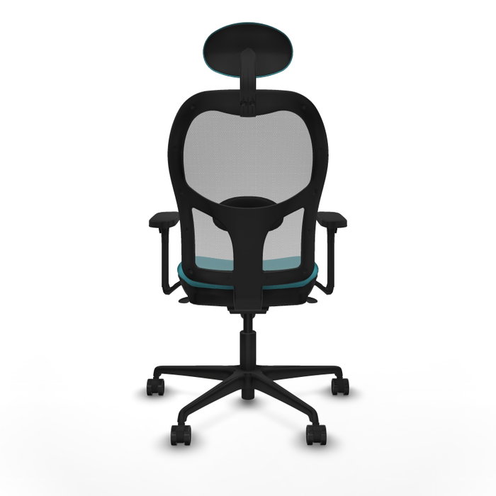 PIQUERAS Y CRESPO Silla de oficina Jorquera con mecanismo sincro, tela turquesa y malla gris PIQUERAS Y CRESPO Silla de oficina Jorquera con mecanismo sincro, tela turquesa y malla gris