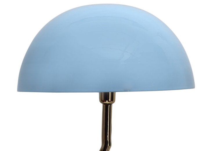 DKD Home Decor Lámpara de Pie Hierro Zigzag Seta Azul y Dorado