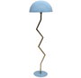 DKD Home Decor Lámpara de Pie Hierro Zigzag Seta Azul y Dorado