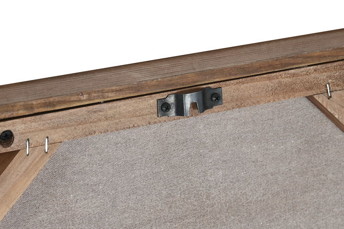 DKD Home Decor Cuadro Moderno Natural Negro 8 x 44 x 44 cm (2 Unidades) Madera Reciclada Pino