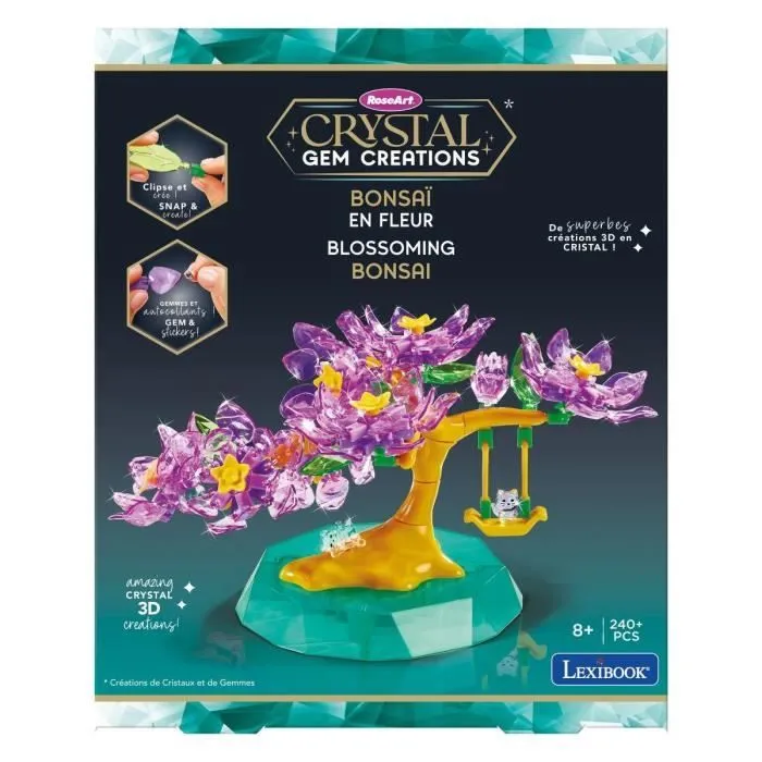 LEXIBOOK LEX3380743114590 Bonsái con gemas de cristal floreciendo