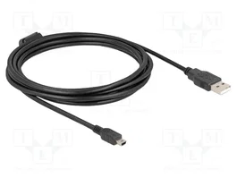 DeLOCK Cable USB 2.0 Tipo-A a Mini-B de 3 m, Negro