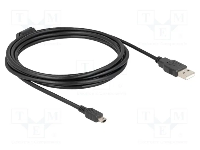 DeLOCK Cable USB 2.0 Tipo-A a Mini-B de 3 m, Negro DeLOCK Cable USB 2.0 Tipo-A a Mini-B de 3 m, Negro
