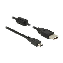DeLOCK Cable USB 2.0 A a Mini-B, 3 Metros, Conector Macho-Macho, Color Negro