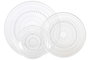 DKD Home Decor Set de 6 Platos de Cristal Transparente con Relieve 20x20 cm