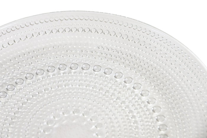 DKD Home Decor Set de 6 Platos de Cristal Transparente con Relieve 20x20 cm