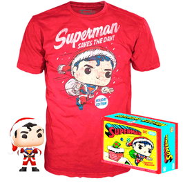FUNKO Set figura POP & Tee DC Comics Superman Exclusive Flocked
