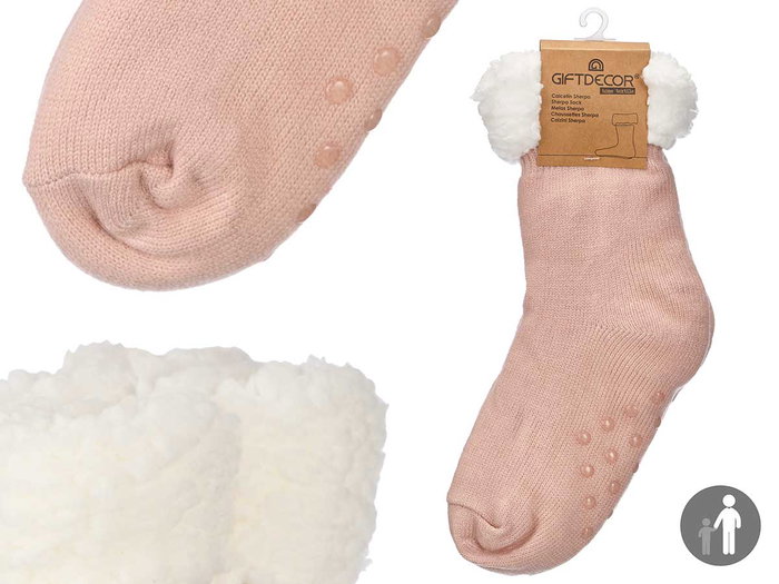 Giftdecor Calcetín Sherpa Adulto Rosa Claro Giftdecor Calcetín Sherpa Adulto Rosa Claro