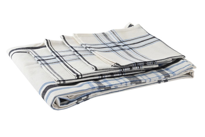 DKD Home Decor Mantel Set de 9 Azul Beige Cuadros 150 x 0.5 x 250 cm